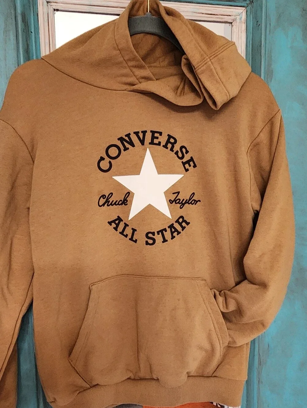Converse Pullover Hoodie in Camel Brown with White Star